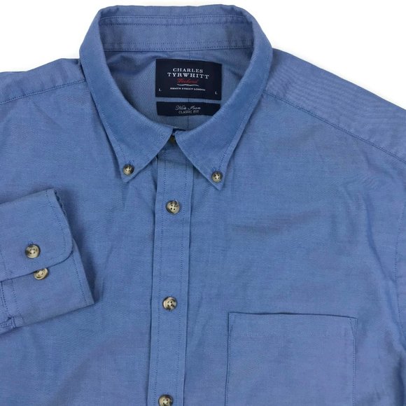 Charles Tyrwhitt Weekend Non Iron Dress Shirt Sz L - Picture 7 of 8